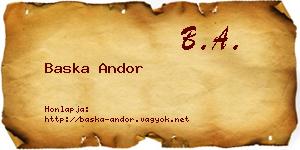 Baska Andor névjegykártya